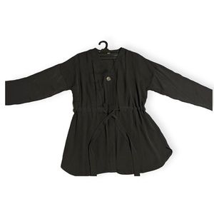 Primark Black Front Tie Tunic Blouse